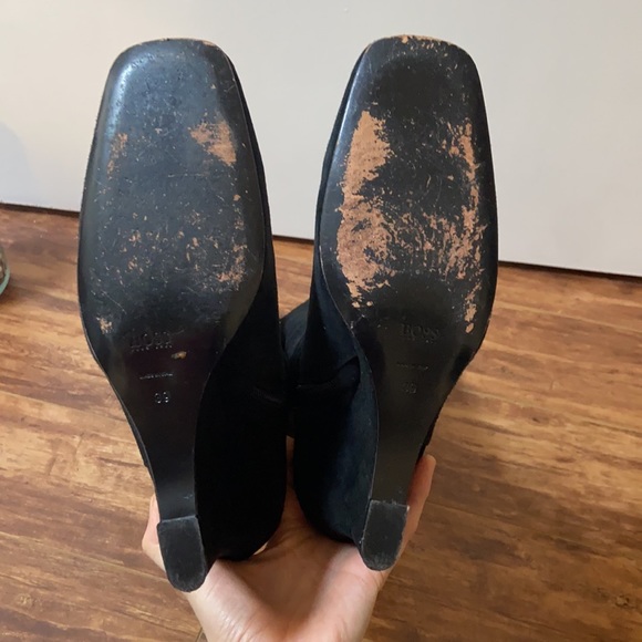 Hugo Boss Suede Wedge Zipup Boots - Picture 7 of 17